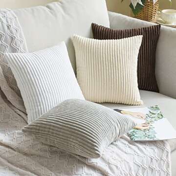 MIULEE Soft Corduroy Pillow Covers - Elegant Decor