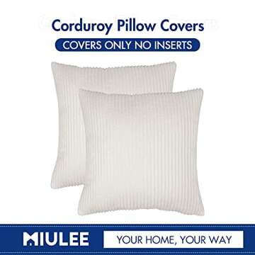MIULEE Soft Corduroy Pillow Covers - Elegant Decor