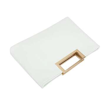 CHARMING TAILOR Fashion PU Leather Handbag Stylish Women Convertible Clutch Purse (White)