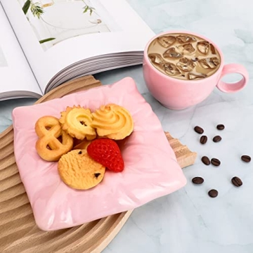 Veisky Ceramic Mug Set with Pillow Coaster and Spoons