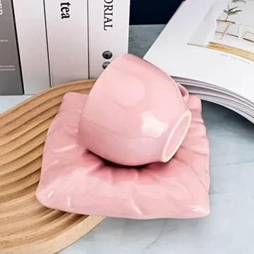 Veisky Ceramic Mug Set with Pillow Coaster and Spoons