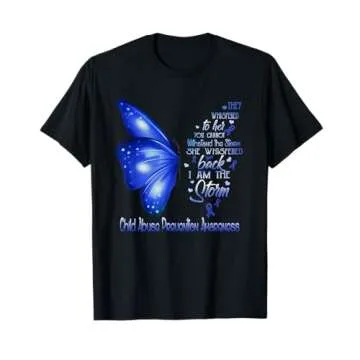 I am the storm Child Abuse Prevention Awareness Butterfly T-Shirt