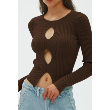 CHYRII Sexy Cutout Winter Pullover Sweater for Women