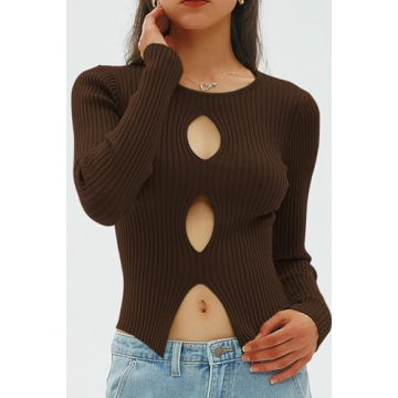 CHYRII Sexy Cutout Winter Pullover Sweater for Women