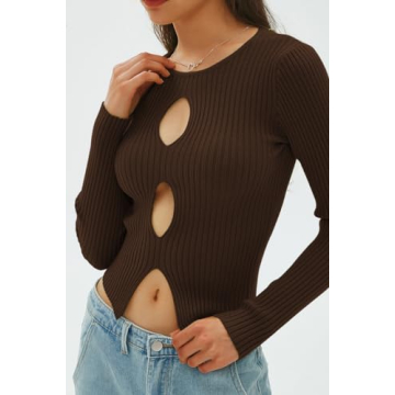 CHYRII Sexy Cutout Winter Pullover Sweater for Women