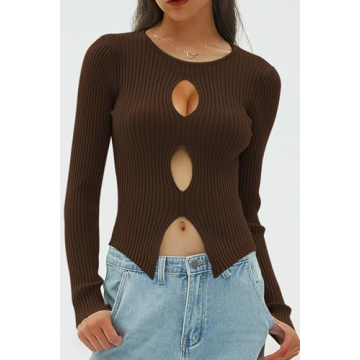 CHYRII Sexy Cutout Winter Pullover Sweater for Women