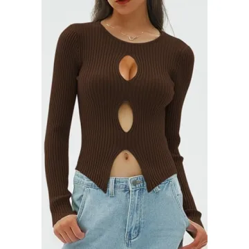 CHYRII Sexy Cutout Winter Pullover Sweater for Women
