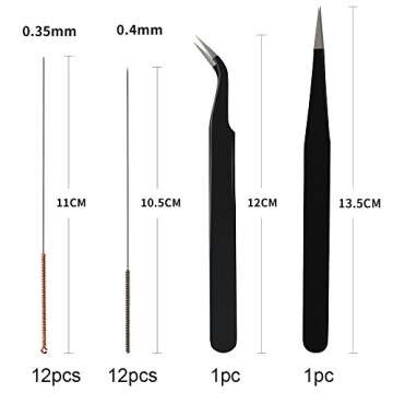 3D Printer Nozzle Cleaning Tool Kit - 0.4mm 0.35mm Needles Tweezers Filament Clog Cleaner Accessorie...