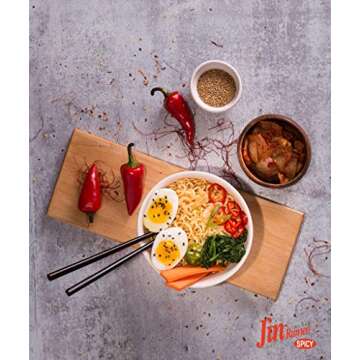 OTTOGI Jin Ramen Spicy Flavor, Authentic Korean Instant Noodle, Genuine Korean Ramen Soup Mix, Savory & Rich Gourmet Ramen 4.23oz x 4 Pack