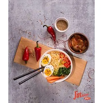 OTTOGI Jin Ramen Spicy Flavor, Authentic Korean Instant Noodle, Genuine Korean Ramen Soup Mix, Savory & Rich Gourmet Ramen 4.23oz x 4 Pack