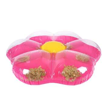 LAZY COAST Inflatable Glitter Flower Float Swim Pool Lounge, Pink 57’’