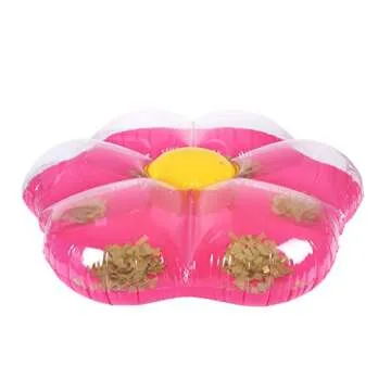 LAZY COAST Inflatable Glitter Flower Float Swim Pool Lounge, Pink 57’’