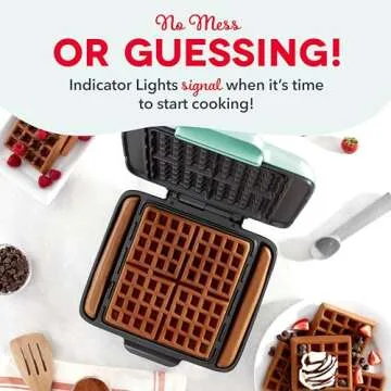Dash Deluxe No-Drip Waffle Iron - Quick & Easy Breakfast