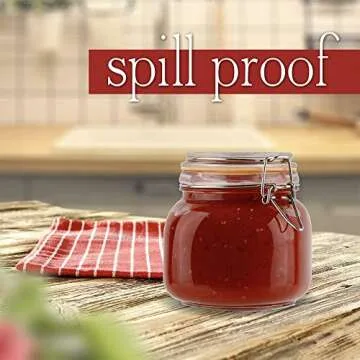 Glass Airtight Food Storage Jars | Set of 4 | 24 oz | Leak Proof