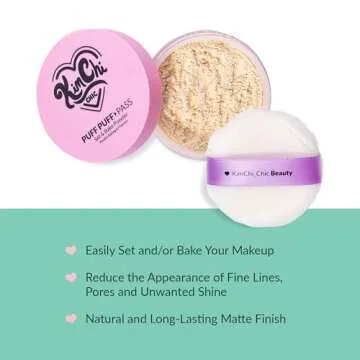 Kimchi Chic Beauty Puff Puff Pass Set and Bake Powder, Loose Face Powder with Extra Fluffy Setting P...