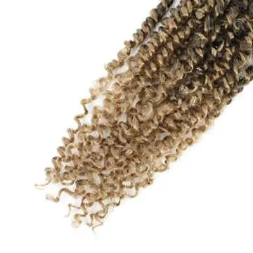 5Packs Pre-twisted Passion Twist Hair 22inch Water Wave Pre Looped Br aiding Hair Crochet Hair for Boho Hair Braiding Passion Black Women Hair Extensions(1B,22inch)