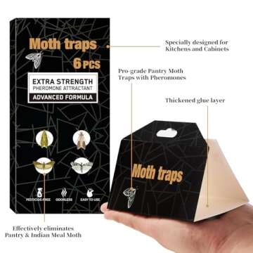 PIMAG Upgraded Moth Traps - Powerfully Effective Pest Control with Pheromones for Home
