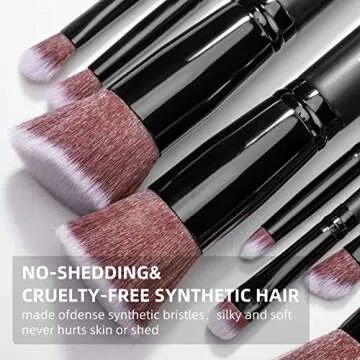 Makeup Brushes BS-MALL Premium Synthetic Foundation Powder Concealers Eye Shadows Makeup 14 Pcs Brush Set, Rose Golden, with Case (Black)