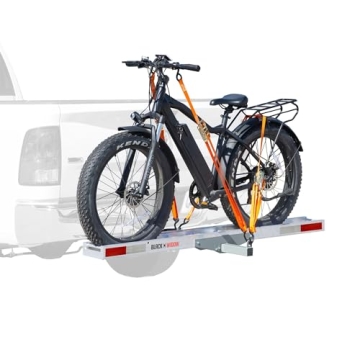 Black Widow Aluminum e-Bike or Fat Tire Bike Carrier with Roll-On Roll-Off Ramp, 400 lb. Capacity, 2...