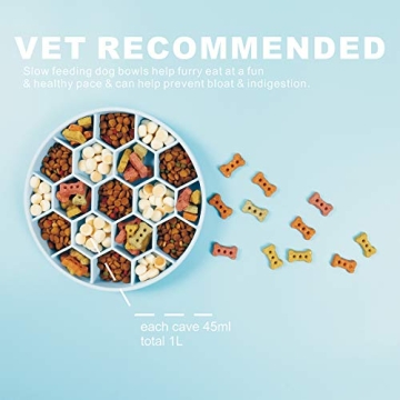 AMOGATO Dog Slow Feeder Bowl - Interactive and Non-Skid Design