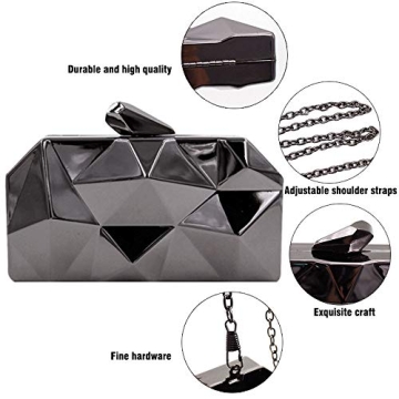 Reberomantic Gun-Color Evening Clutch for Women