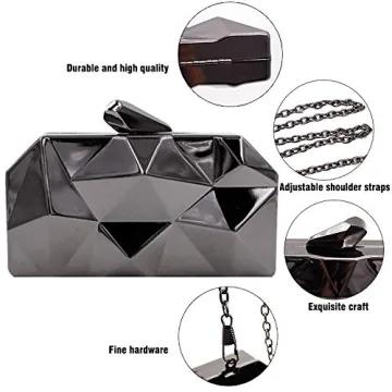 Reberomantic Gun-Color Evening Clutch for Women