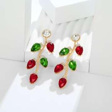 Colorful Christmas Dangle Earrings for Women