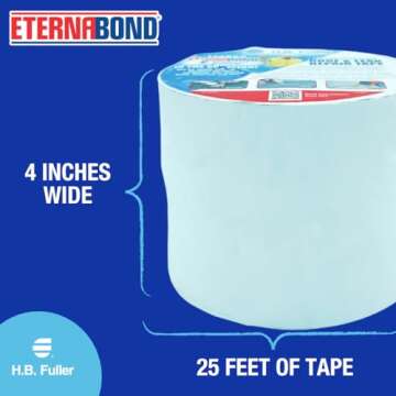 EternaBond RoofSeal White 4" x25' MicroSealant UV Stable RV Roof Seal Repair Tape | 35 mil Total Thickness - EB-RW040-25R - One-Step Durable, Waterproof and Airtight Sealant