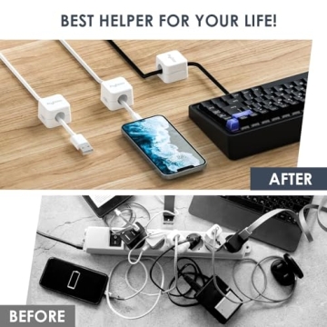 Magnetic Cable Clips for Organized Home and Office