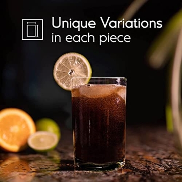 Handcrafted 14 oz Recycled Glass Drinking Glasses Set of 6