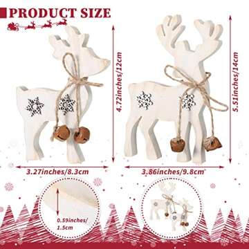 2 Pieces Reindeer Christmas Decor for Festive Tabletop Decoration