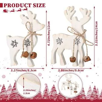 2 Pieces Reindeer Christmas Decor for Festive Tabletop Decoration