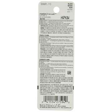 Maybelline Eyestudio Master Precise All Day Liquid Eyeliner Makeup, Black, 0.034 fl. oz.