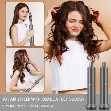 AOMEES Professional Hot Air Styler & Drying System, 6 in 1 Powerful Hair Dryer Brush • Styling Without Heat Damage, with Air Curler, Hair Dryer, Volumizer Brush, Hair Straightener Brush, Smooth Comb