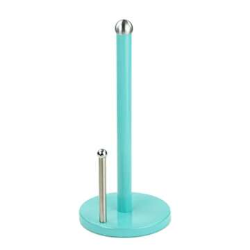 Steel Paper Towel Holder by Home Basics (Turquoise), Standing Paper Towel Roll Holder for Kitchen | ...