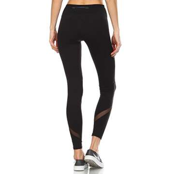 Mono B Women's Athletic Full Leggings with High Elasticized Waist L Black