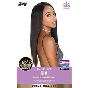 Zury Sis Human Blend Wig Collection-Lace Front Wig-PM-360 LACE SIA (SOM RT BURGUNDY)