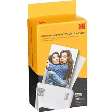 Kodak 30 Pack 4PASS Real Photo (2.1"x3.4") & Laminate Process Cartridge, All-in-One Paper and Color Ribbon Refill-Compatible with Mini 2, Mini 2 Plus, Mini 2 Retro, Mini Shot, Mini Shot 2 Retro