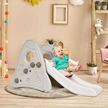 BABY JOY Freestanding Mini Slide Set for Kids - Indoor & Outdoor Fun