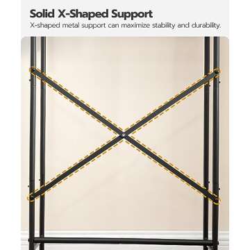 HOOBRO Over The Toilet Storage, 3-Tier Over Toilet Bathroom Organizer, Freestanding Above Toilet Shelf with Adjustable Feet, Space Saving, Easy Assembly, Rustic Brown and Black BF63TS01