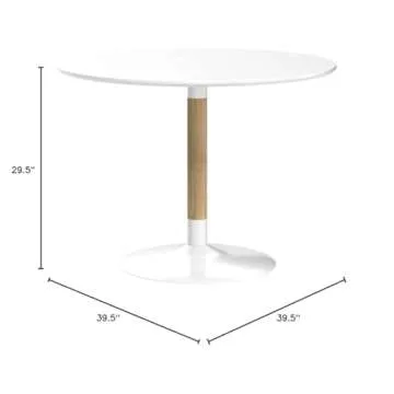 Modway Whirl 40" Contemporary Modern Round Kitchen and Dining Table in White