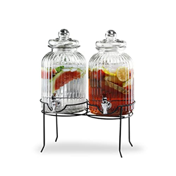 Style Setter Canyon Glass Beverage Dispenser Set for Parties