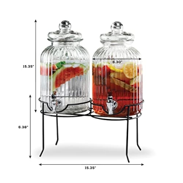 Style Setter Canyon Glass Beverage Dispenser Set for Parties