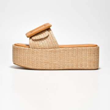 Shop Cape Robbin Indi Platform Raffia Sandals for Women - Size 7