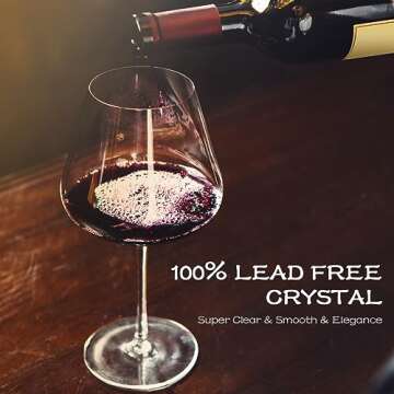 Chouggo 28Oz Hand Blown Crystal Wine Glass Set