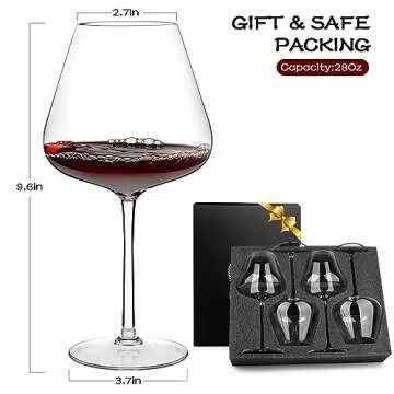 Chouggo 28Oz Hand Blown Crystal Wine Glass Set