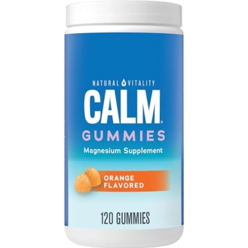 Natural Vitality Calm Magnesium Supplement, Anti-Stress Gummies, Vegan, Gluten-Free, Orange Flavor, ...