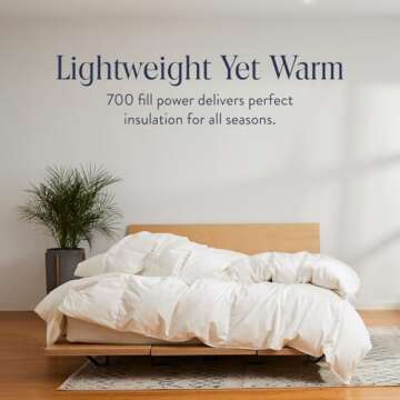 Brooklinen Lightweight Luxury Down Comforter, 100% Natural Canadian Duck Down Duvet Insert - 650 Fill Power, 100% Cotton Shell, King/Cali King Size Comforter for Warm Sleepers