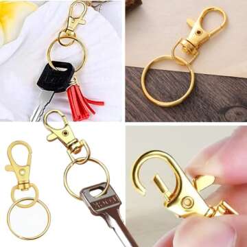 60 Pcs Premium Gold Swivel Clasps for Keychain, Jewelry, DIY Crafts