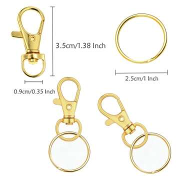Premium Gold Swivel Clasps - 60 Pcs for Crafting & DIY